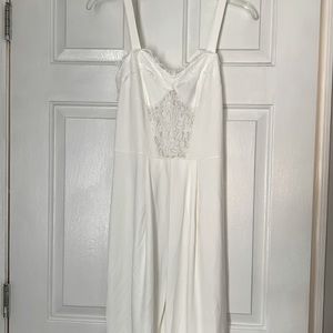 White Lace Pattern Jumpsuit